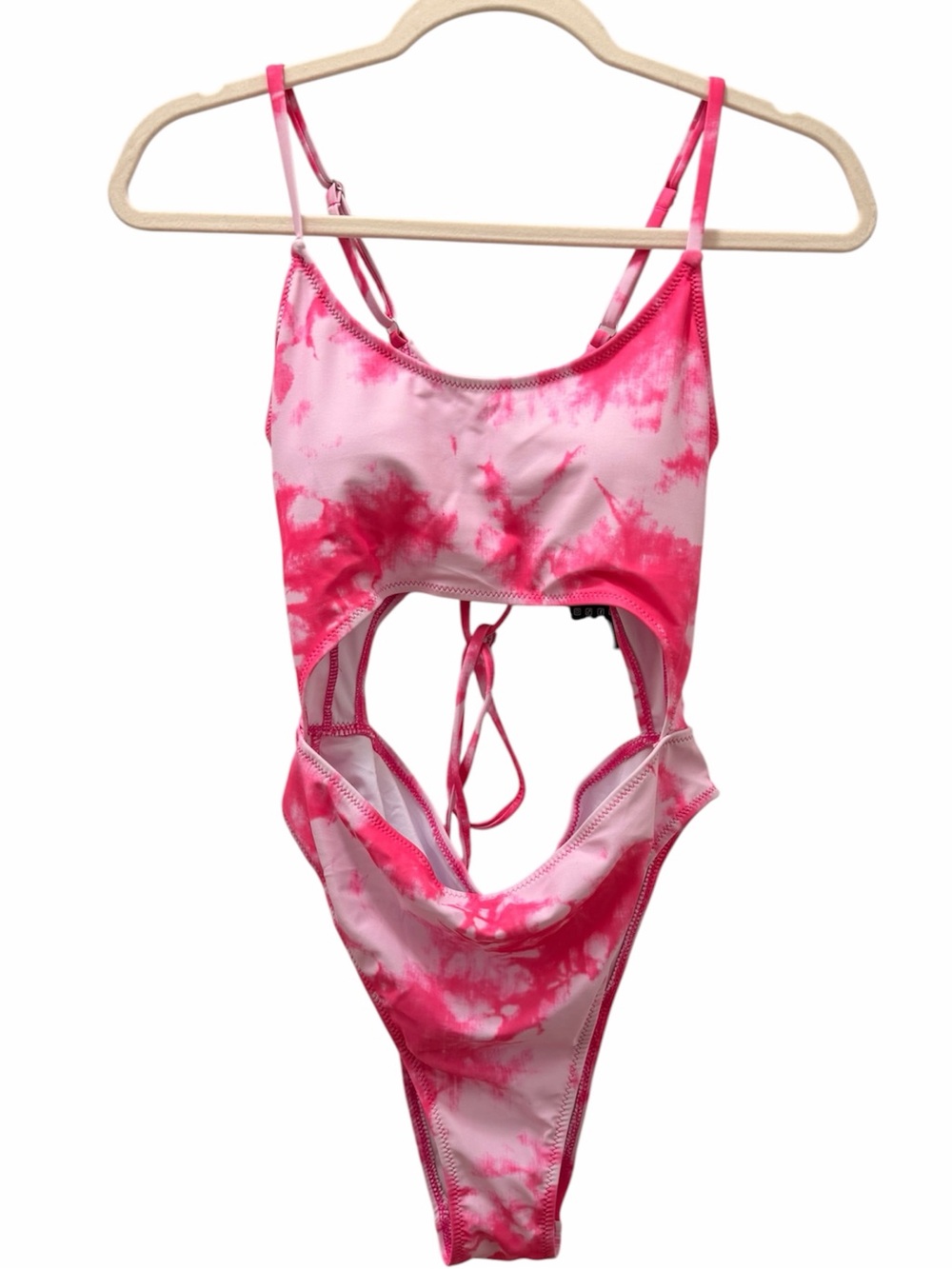 Meyeeka Pink Tie-Dye Cutout One-Piece Swimsuit